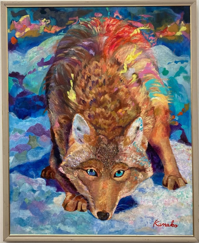 Coyote in snow by Kanako Sugiyama